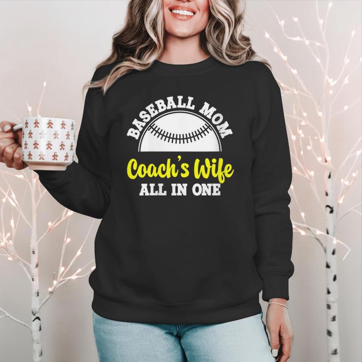 Baseball Mom Coach's Wife All In One Sports Player Coach Women Crewneck Sweatshirt