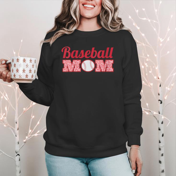 Baseball Mom Cute Mother Fans Baseball Graphic Women Crewneck Sweatshirt