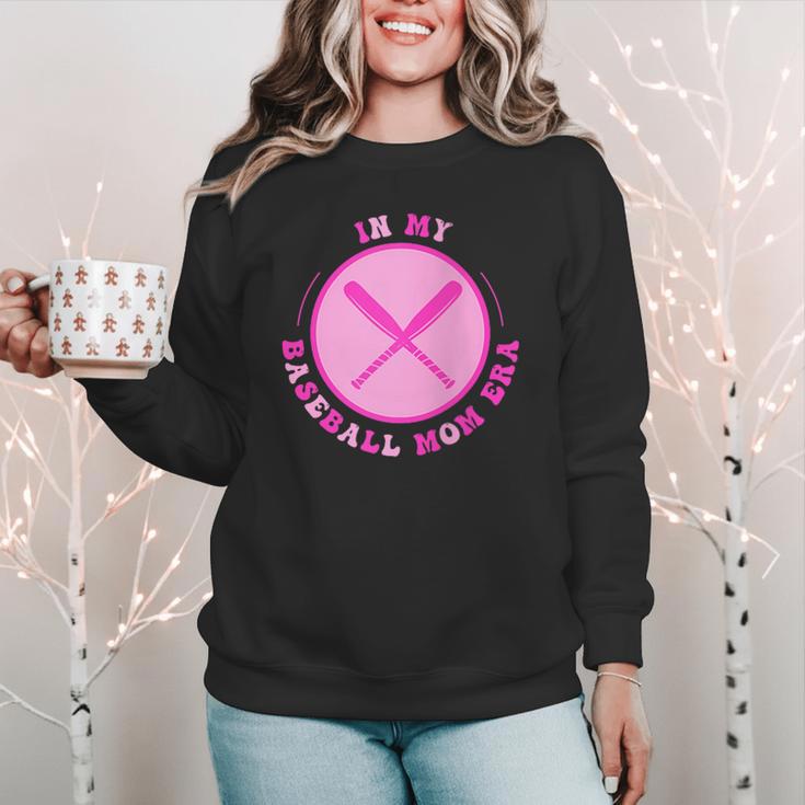 In My Baseball Mom Era Retro Game Day Mom Era 2 Sides Women Crewneck Sweatshirt