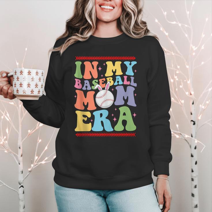 In My Baseball Mom Era Tee Bunny Ears Rabbit Baseball Women Crewneck Sweatshirt