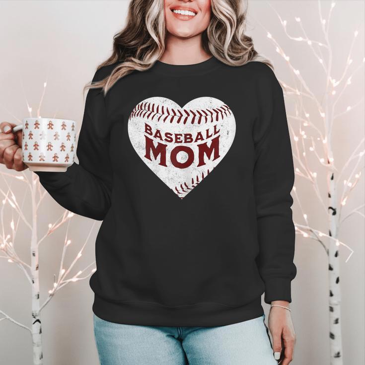 Baseball Mom Heart Love Mother's Day Game Day Support Women Crewneck Sweatshirt Baseball Mom Heart Love Mother's Day Game Day Support Women Crewneck Sweatshirt