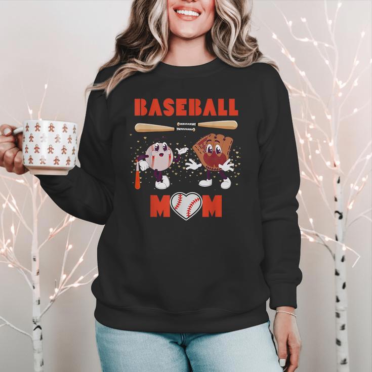 Baseball Mom Heart Baseball Mama Mother's Day Women Crewneck Sweatshirt Baseball Mom Heart Baseball Mama Mother's Day Women Crewneck Sweatshirt