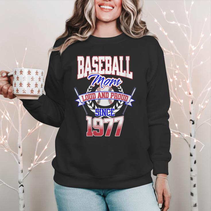 Baseball Mom Loud & Proud Since 1977 Women Crewneck Sweatshirt Baseball Mom Loud & Proud Since 1977 Women Crewneck Sweatshirt