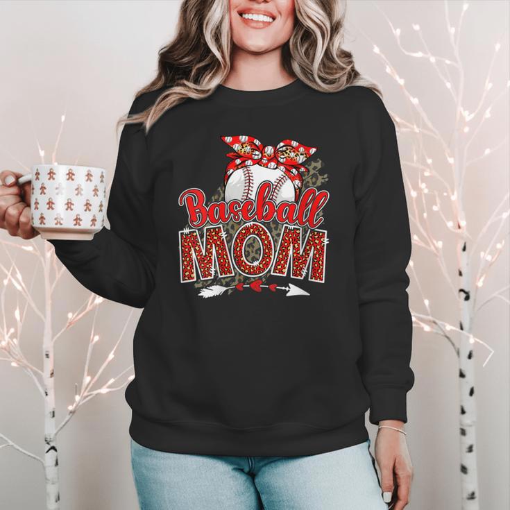 Baseball Mom Mama Mother's Day Leopard Sport Mom Mama Women Crewneck Sweatshirt Baseball Mom Mama Mother's Day Leopard Sport Mom Mama Women Crewneck Sweatshirt