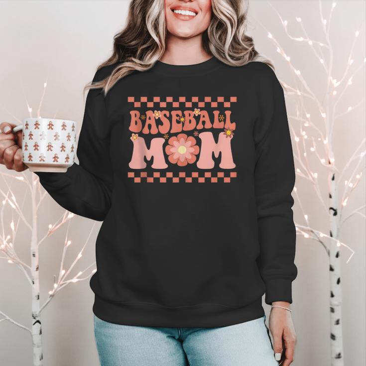 Baseball Mom Baseball Player Mama Women Groovy Women Crewneck Sweatshirt Baseball Mom Baseball Player Mama Women Groovy Women Crewneck Sweatshirt