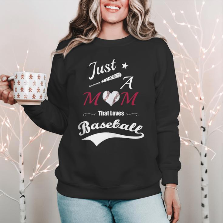 Baseball Mom Sayings Just A Mom That Loves Baseball Women Crewneck Sweatshirt Baseball Mom Sayings Just A Mom That Loves Baseball Women Crewneck Sweatshirt