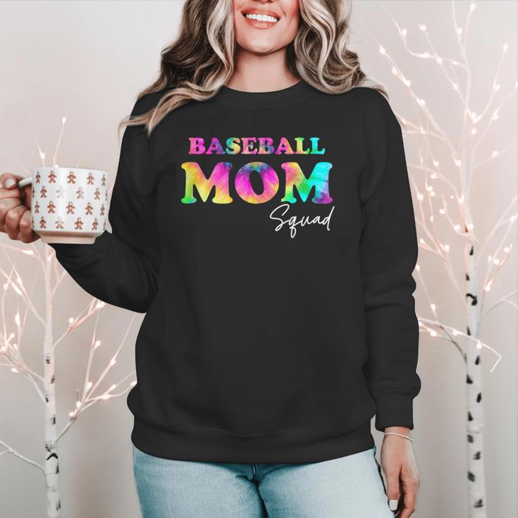 Baseball Mom Squad Tie Dye Cute Ball Mom Women Crewneck Sweatshirt