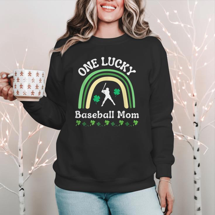 Baseball Mom St Patrick's Day Irish Shamrock Sports Women Crewneck Sweatshirt Baseball Mom St Patrick's Day Irish Shamrock Sports Women Crewneck Sweatshirt