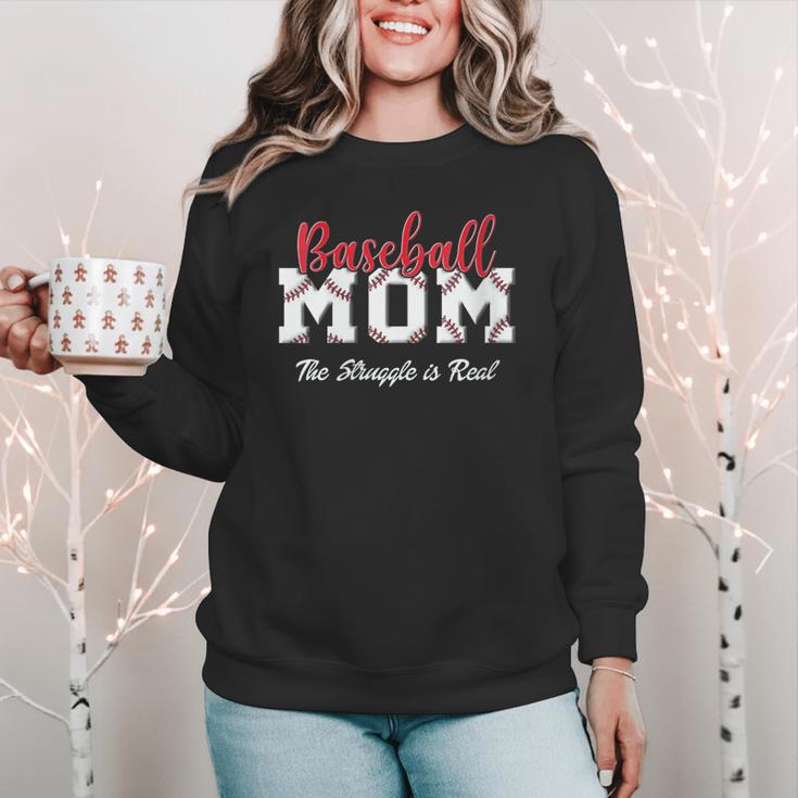 Baseball Mom The Struggle Is Real Women Crewneck Sweatshirt Baseball Mom The Struggle Is Real Women Crewneck Sweatshirt
