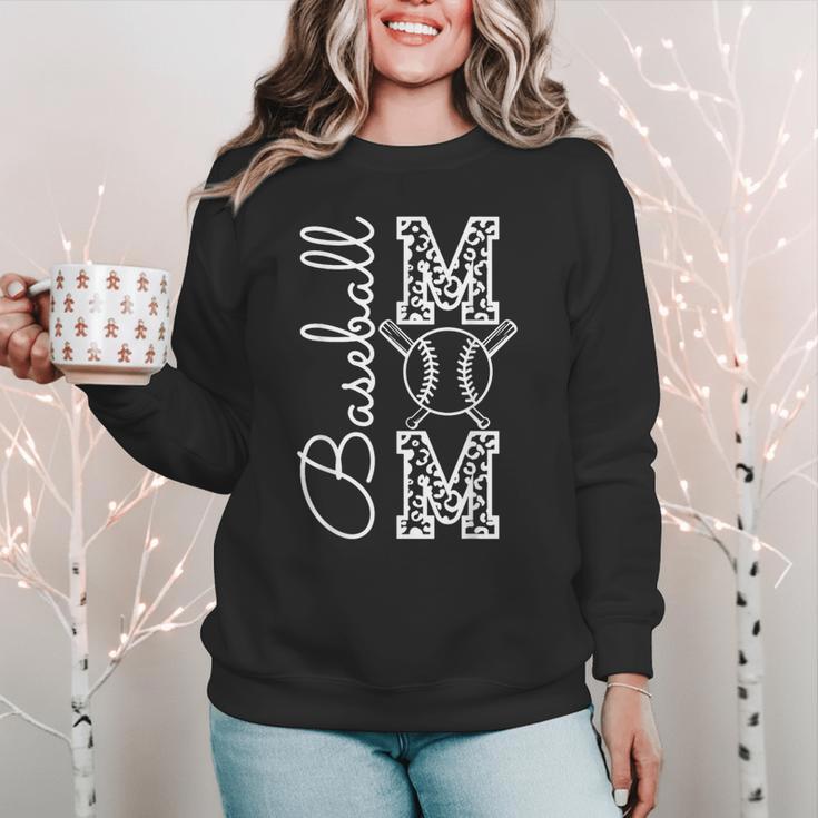 Baseball Mom Tee Leopard Mother's Day Grandma Women Crewneck Sweatshirt Baseball Mom Tee Leopard Mother's Day Grandma Women Crewneck Sweatshirt