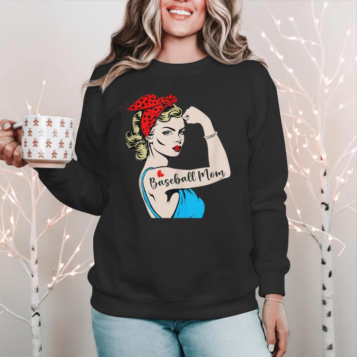 Baseball Mom Woman Baseball Sport Lover Women Crewneck Sweatshirt