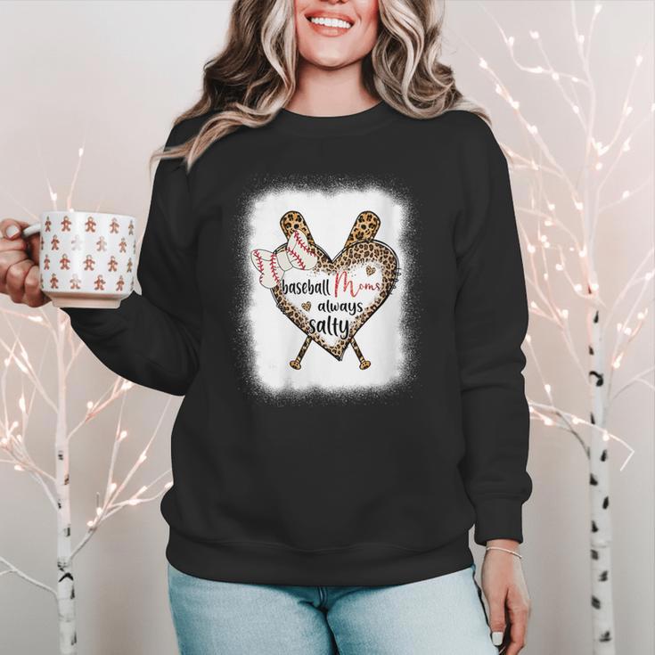Baseball Moms Always Salty Mommy Women Crewneck Sweatshirt