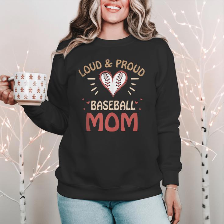 Baseball Moms Game Practice Sports School Kids Women Crewneck Sweatshirt