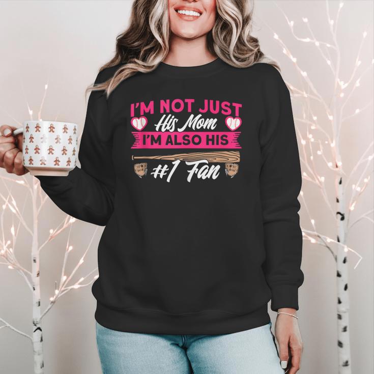 Baseball Moms I'm Not Just His Mom Baseball Mama Women Crewneck Sweatshirt Baseball Moms I'm Not Just His Mom Baseball Mama Women Crewneck Sweatshirt