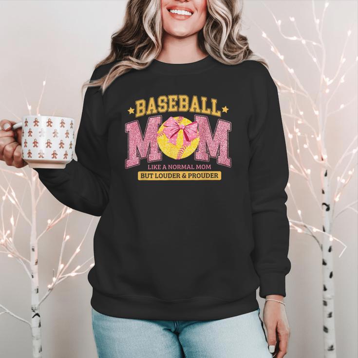 Coquette Baseball Mom Bow Like A Normal Mom But Mother's Day Women Crewneck Sweatshirt Coquette Baseball Mom Bow Like A Normal Mom But Mother's Day Women Crewneck Sweatshirt