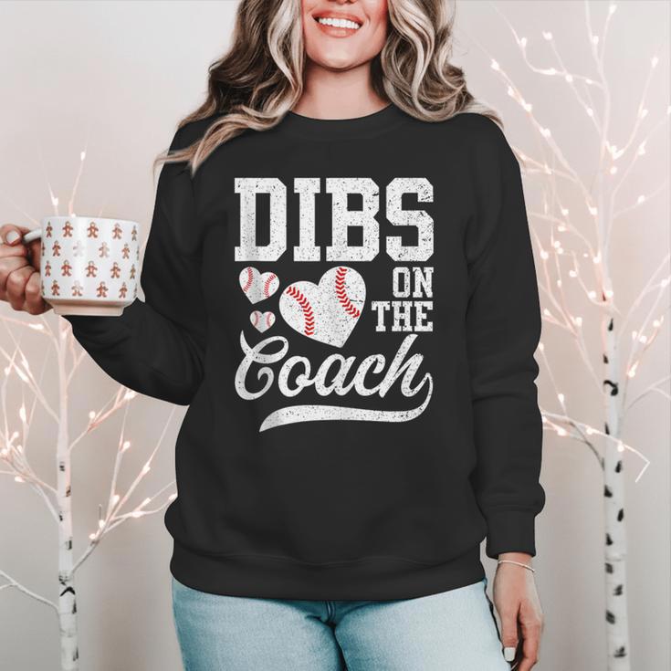Dibs On The Coach Coach's Wife Quote Baseball Mom Women Crewneck Sweatshirt Dibs On The Coach Coach's Wife Quote Baseball Mom Women Crewneck Sweatshirt