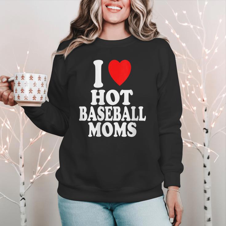 I Heart Love Hot Baseball Moms MILF Cougar Older Woman Women Crewneck Sweatshirt