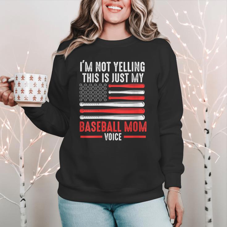 I'm Not Yelling This Is Just My Baseball Mom Voice Sport Women Crewneck Sweatshirt I'm Not Yelling This Is Just My Baseball Mom Voice Sport Women Crewneck Sweatshirt