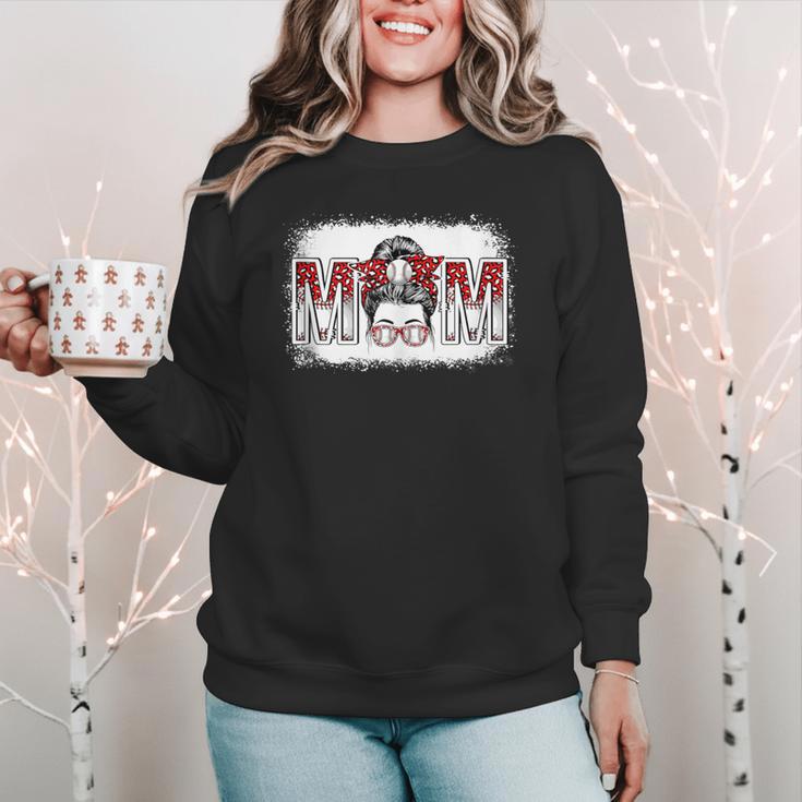 Leopard Baseball Mom Mama Mother's Day Son Daughter Boys Women Crewneck Sweatshirt