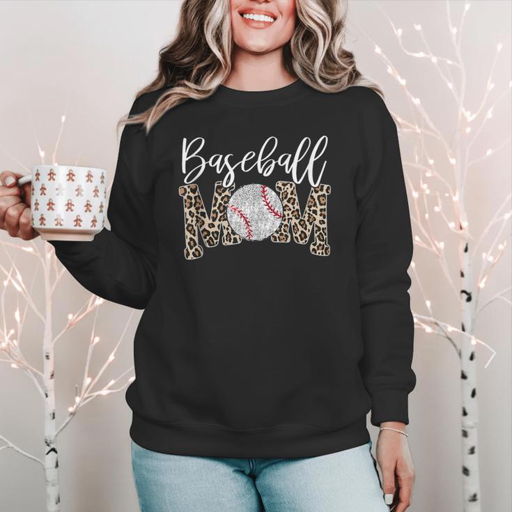 Leopard Baseball Mom Matching Softball Mama Family Matching Women Crewneck Sweatshirt Leopard Baseball Mom Matching Softball Mama Family Matching Women Crewneck Sweatshirt