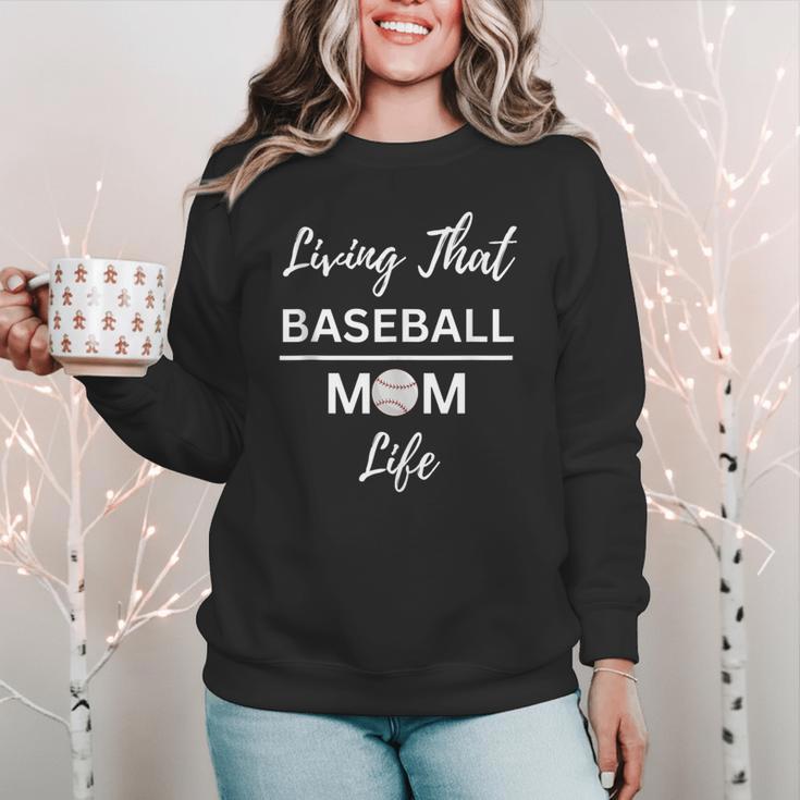 Living That Baseball Mom Life Women Crewneck Sweatshirt
