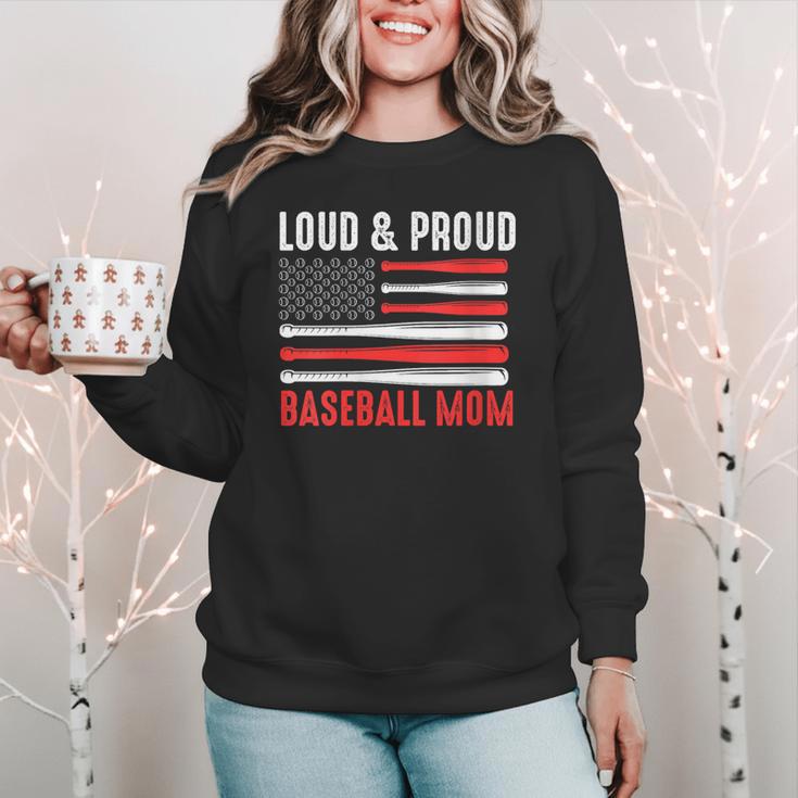 Loud & Proud Baseball Mom Sport Women Crewneck Sweatshirt