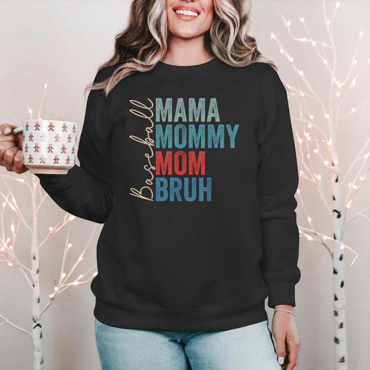 Mama Mommy Mom Bruh Baseball Mom Lover Mother's Day Women Crewneck Sweatshirt Mama Mommy Mom Bruh Baseball Mom Lover Mother's Day Women Crewneck Sweatshirt