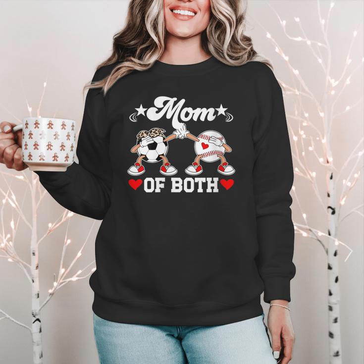 Mom Of Both Soccer Baseball Mom Of A Baseball Soccer Player Women Crewneck Sweatshirt Mom Of Both Soccer Baseball Mom Of A Baseball Soccer Player Women Crewneck Sweatshirt