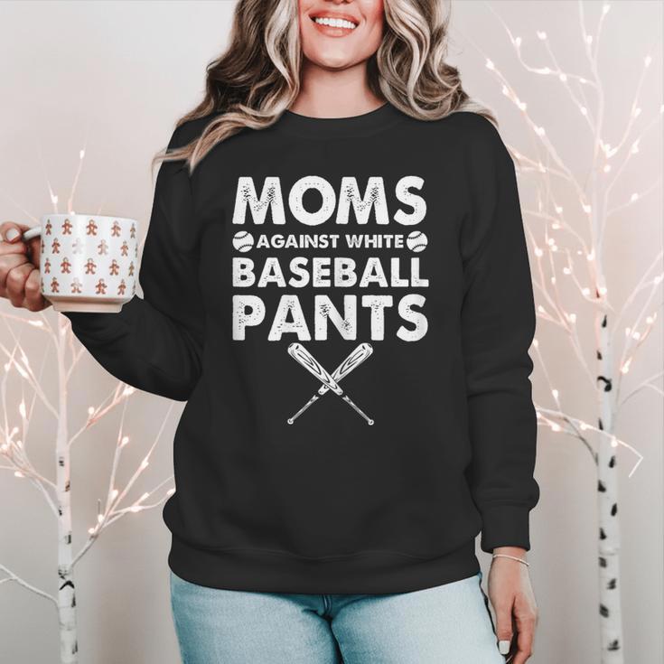 Moms Against Baseball Pants Baseball Mom Mother's Day Women Crewneck Sweatshirt