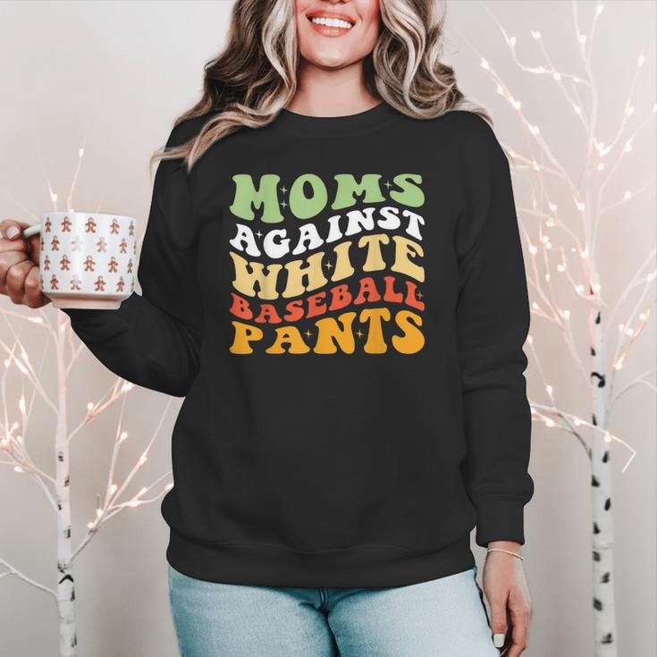 Moms Against Baseball Pants Retro Baseball Mom Women Crewneck Sweatshirt Moms Against Baseball Pants Retro Baseball Mom Women Crewneck Sweatshirt