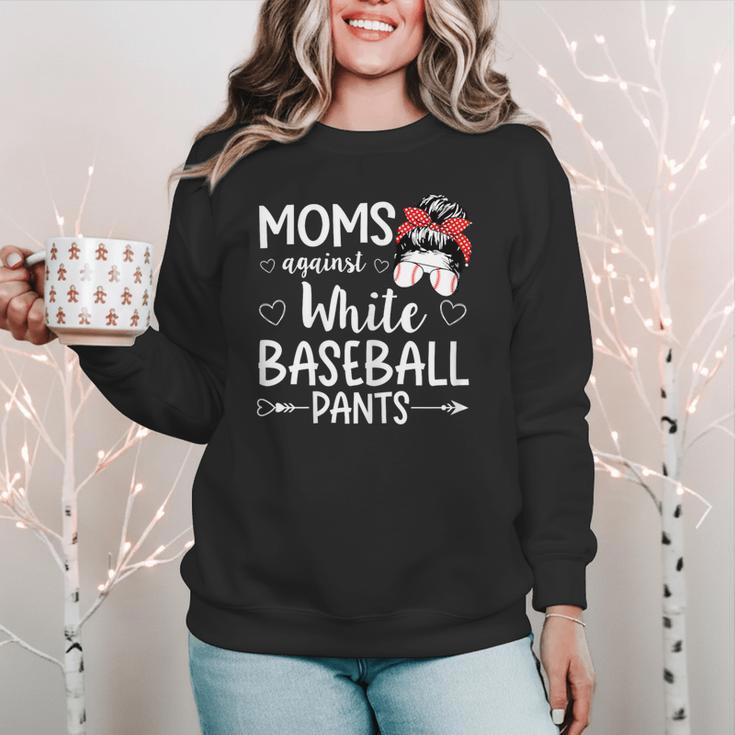 Moms Against White Baseball Pants For a Baseball Mom Women Crewneck Sweatshirt Moms Against White Baseball Pants For a Baseball Mom Women Crewneck Sweatshirt