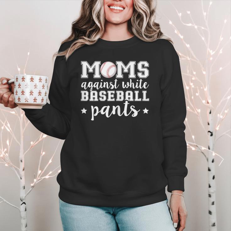 Moms Against White Baseball Pants For Baseball Moms Women Crewneck Sweatshirt Moms Against White Baseball Pants For Baseball Moms Women Crewneck Sweatshirt