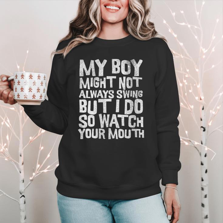 Proud Sassy Baseball Mom Women Crewneck Sweatshirt
