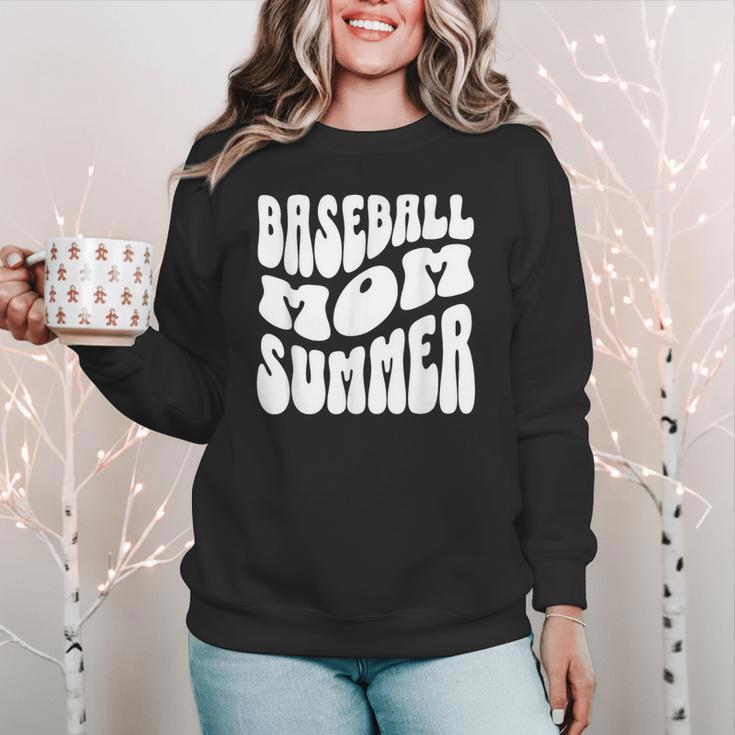 Retro Baseball Mom Summer Groovy Appreciation Women Crewneck Sweatshirt Retro Baseball Mom Summer Groovy Appreciation Women Crewneck Sweatshirt