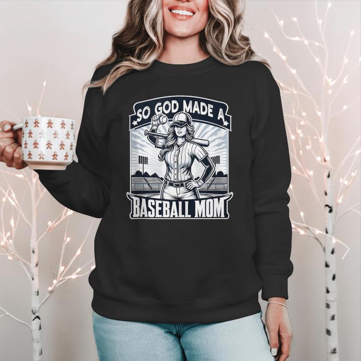 So God Made A Baseball Mom Baseball Player Women Crewneck Sweatshirt So God Made A Baseball Mom Baseball Player Women Crewneck Sweatshirt