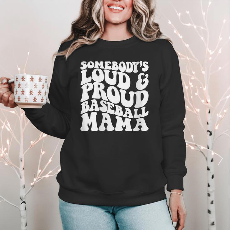 Somebody's Loud & Proud Baseball Mom Softball Baseball Lover Women Crewneck Sweatshirt Somebody's Loud & Proud Baseball Mom Softball Baseball Lover Women Crewneck Sweatshirt
