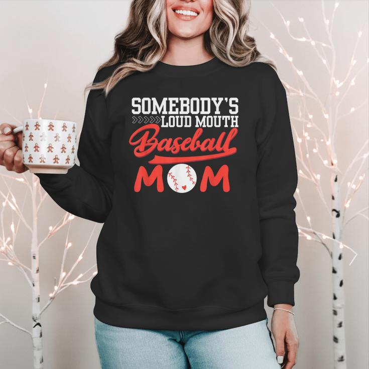 Somebody's Loud Mouth Baseball Mom Mama Women Crewneck Sweatshirt Somebody's Loud Mouth Baseball Mom Mama Women Crewneck Sweatshirt