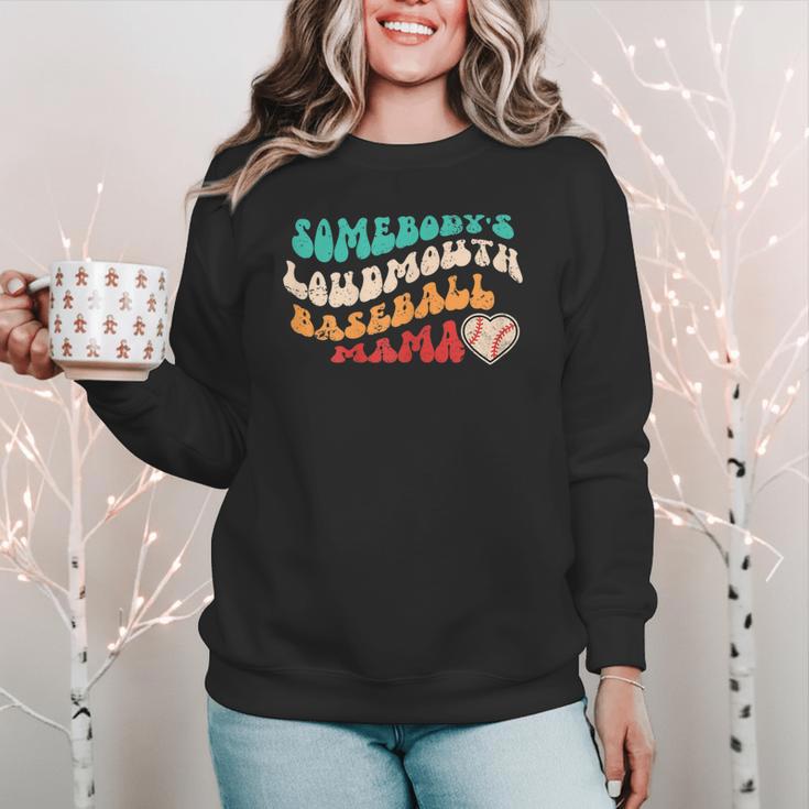 Somebody's Loudmouth Baseball Mama Baseball Mom Fan Women Crewneck Sweatshirt Somebody's Loudmouth Baseball Mama Baseball Mom Fan Women Crewneck Sweatshirt