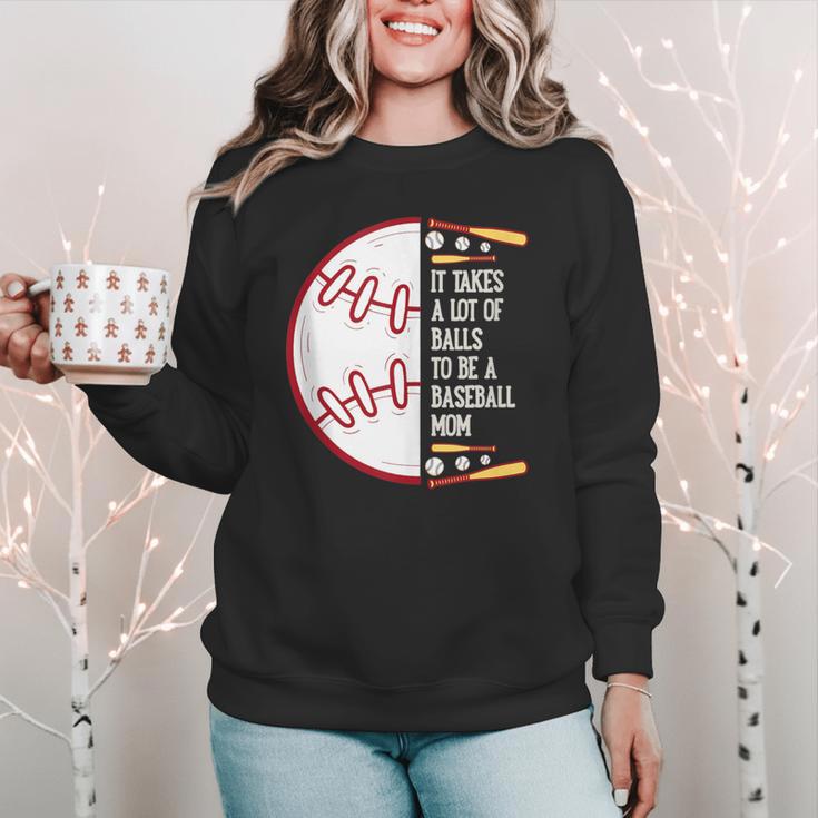 It Takes a Lot Of Balls To Be a Baseball Mom Women Crewneck Sweatshirt