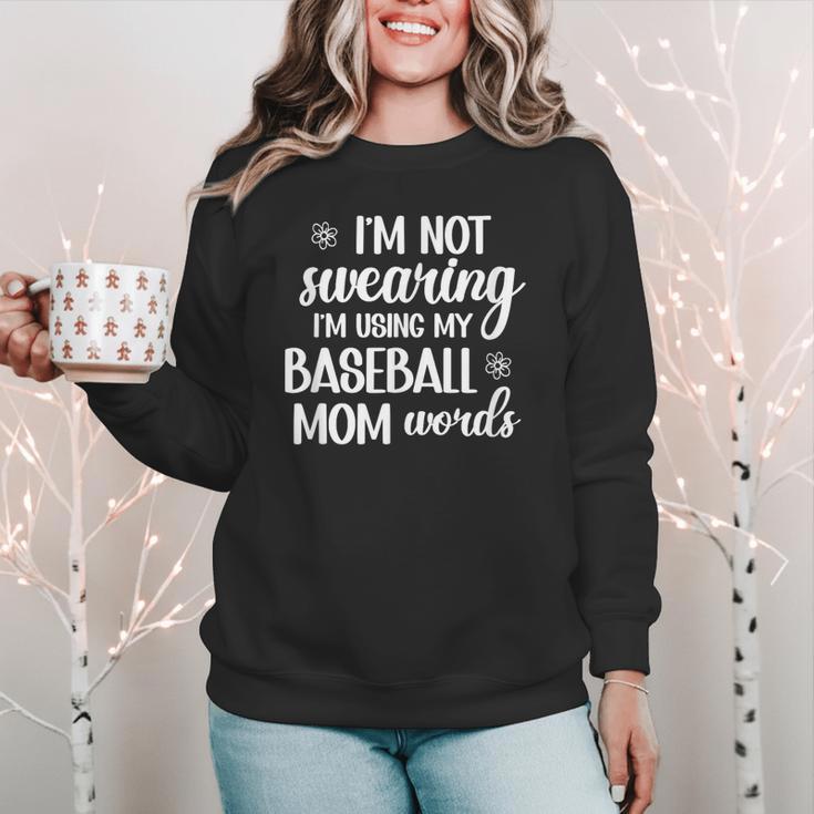 Using Baseball Mom Words Swearing Baseball Mom Sweary Women Crewneck Sweatshirt