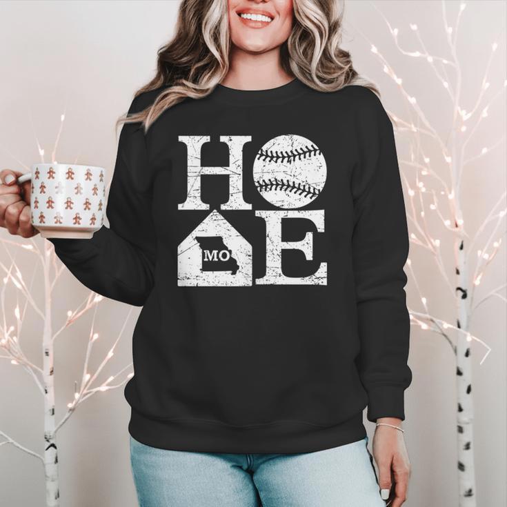 Vintage Baseball Home Missouri State Outline Baseball Mom Women Crewneck Sweatshirt Vintage Baseball Home Missouri State Outline Baseball Mom Women Crewneck Sweatshirt
