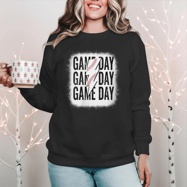 Womens Baseball Mom Leopard Game Day Mother's Day Women Crewneck Sweatshirt Womens Baseball Mom Leopard Game Day Mother's Day Women Crewneck Sweatshirt