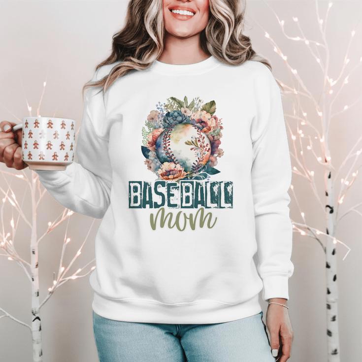 Artsy Baseball Mom Flowers Unique Game Day Ball Distressed Women Crewneck Sweatshirt Artsy Baseball Mom Flowers Unique Game Day Ball Distressed Women Crewneck Sweatshirt