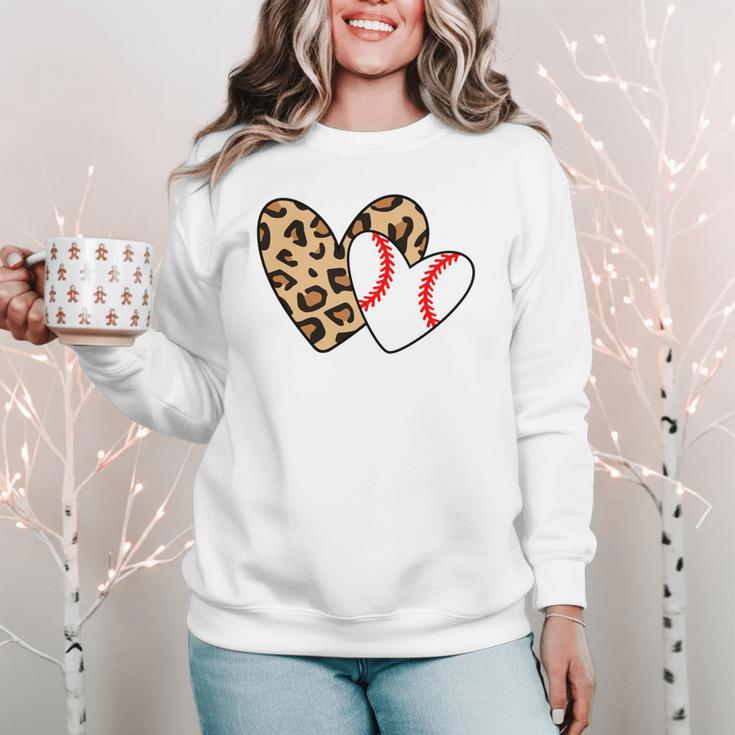 Baseball Heart Leopard Heart Sport Baseball Mom Women Crewneck Sweatshirt Baseball Heart Leopard Heart Sport Baseball Mom Women Crewneck Sweatshirt