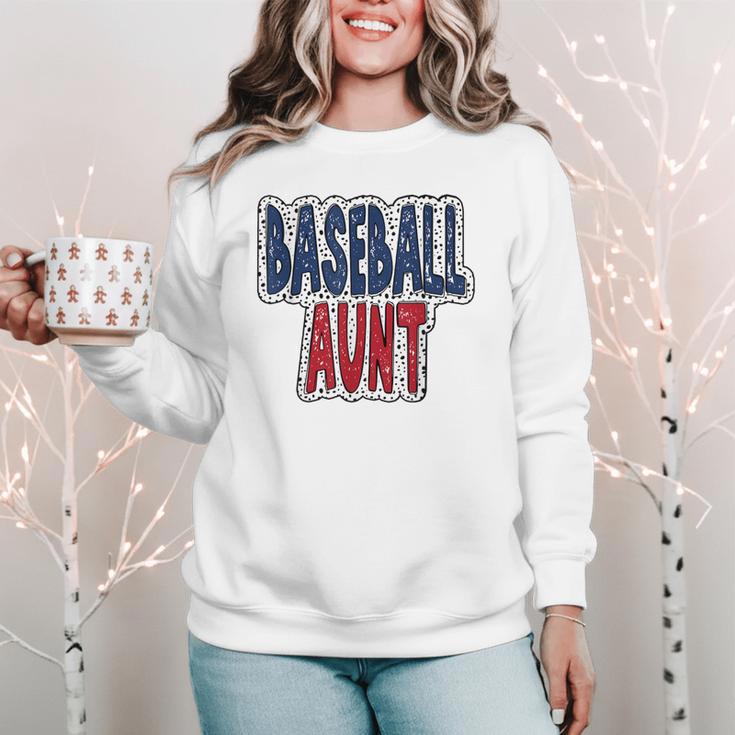 Baseball Mama Dalmatian Spots Baseball Mom Women Crewneck Sweatshirt