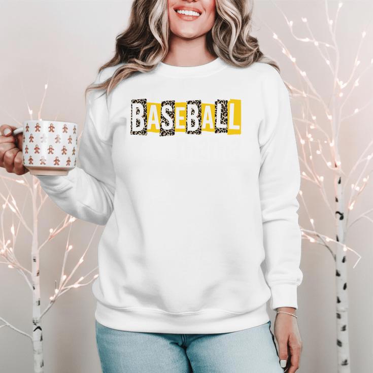Baseball Mama Yellow Leopard Print Baseball Mom Gear Sports Women Crewneck Sweatshirt Baseball Mama Yellow Leopard Print Baseball Mom Gear Sports Women Crewneck Sweatshirt