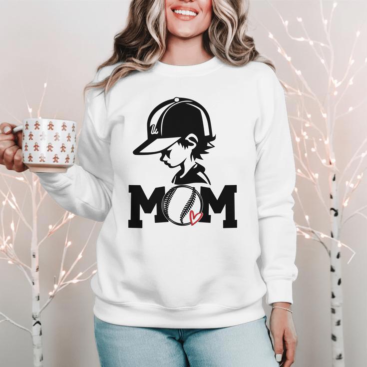 Baseball Mom American Baseball Cate Baseball Kid Women Crewneck Sweatshirt