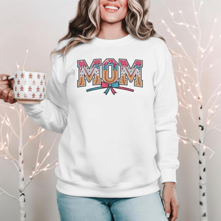 Baseball Mom Coquette Bow Mommy Ice Cream Mother's Day Mom Women Crewneck Sweatshirt Baseball Mom Coquette Bow Mommy Ice Cream Mother's Day Mom Women Crewneck Sweatshirt