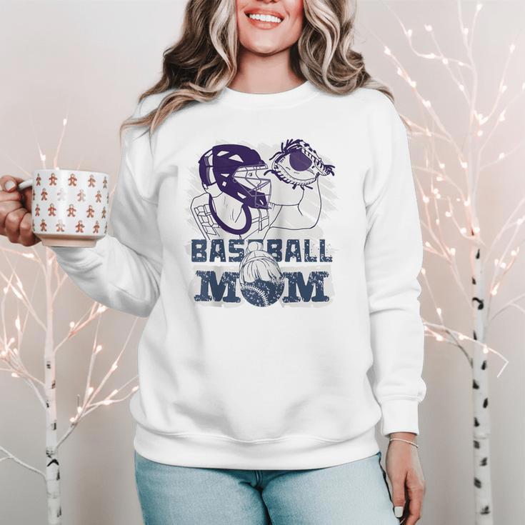 Baseball Mom Cute Design Sports & Softball Nostalgia Tee Raglan Baseball Tee Women Crewneck Sweatshirt