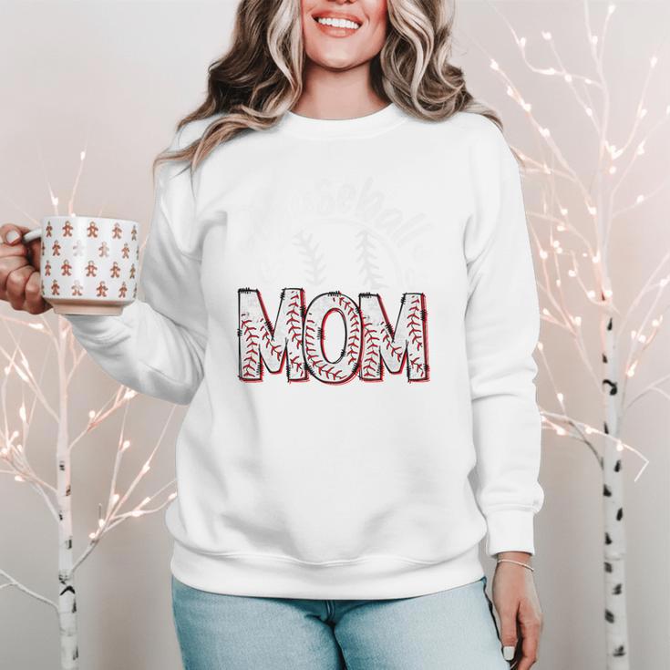 Baseball Mom Cute Baseball Mama Proud Senior Baseball Player Premium Women Crewneck Sweatshirt